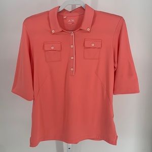 Adidas•Peach Color Golf Shirt SzMED